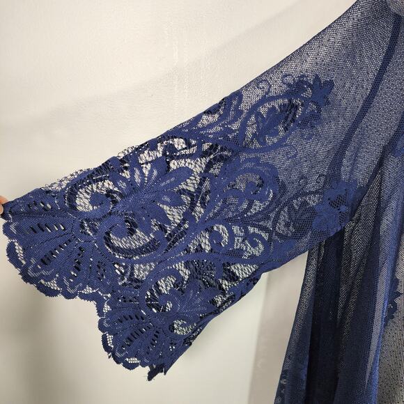 Maurices Womens Lace Kimono Blouse Dainty Boho Bell Sleeve XXL Romantic Hippie - Picture 6 of 12